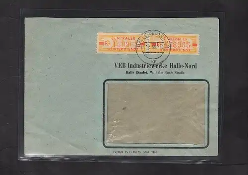 DDR. ZKD-Brief mit  MeF. Mi.-Nr. 18 I F