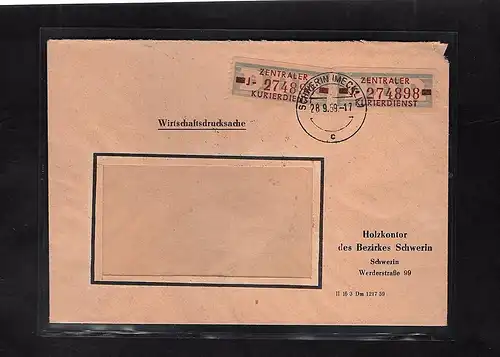 DDR. ZKD-Brief mit  MeF. Mi.-Nr. 20 J
