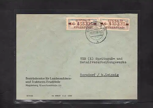 DDR. ZKD-Brief mit  MeF. Mi.-Nr. 20 A II