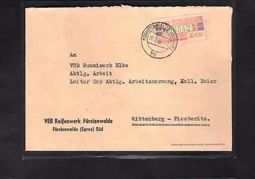 DDR. ZKD-Brief mit  EF. Mi.-Nr. 27 Y
