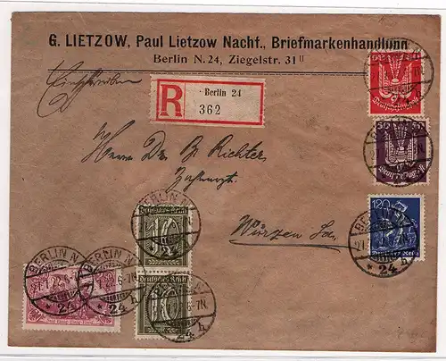 DR. R-Fernbrief mit MiF. Mi.-Nr. 2x 178 + 188 ua., Befund TworekBPP: