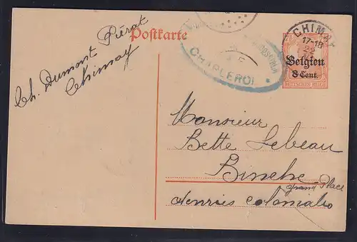 Besetzung 1 Weltkrieg, Belgien Ganzsache Mi-Nr. P 10  Bedarf gelaufen