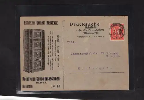DR., Reklame-Karte Remington-Schreibmaschinen-GmbH, Mannheim.