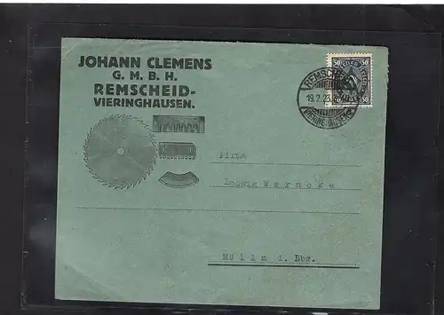 DR., Reklame-Brief,J. Clemens GmbH, Remscheid.