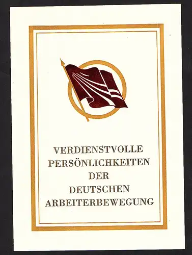 DDR - Gedenkblatt, Verdienstvolle Persönlichkeiten der deutschen...... B1-1985