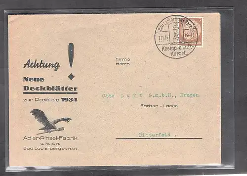DR., Reklame-Brief  Adler-Pinsel-Fabrik, Bad-Lauterberg.