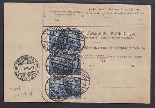 DR., Ausland-Paketkarte mit Me.F. Mi.-Nr.95 B II b, sign. Jäschke-L.