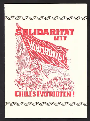 DDR - Gedenkblatt, Solidarität mit Chiles Patrioten, B1-1974