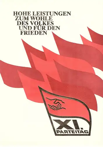 DDR - Gedenkblatt, XI. Parteitag, A2-1986 b