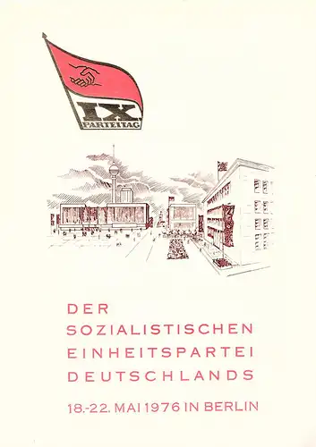 DDR - Gedenkblatt,  Der Soz.  Einheitspartei Deutschlands, A10-1976 b