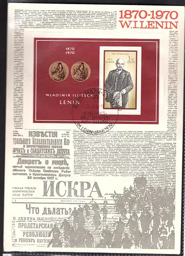 DDR - Gedenkblatt, W.I. Lenin, B6-1970