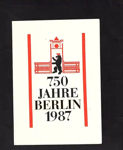 DDR - Gedenkblatt, 750 Jahre Berlin 1987, B36-1987