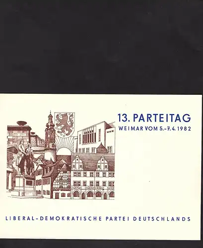 DDR - Gedenkblatt, 13. Parteitag LDPD, B11-1982