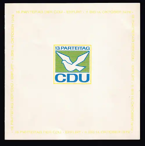 DDR - Gedenkblatt, 13. Parteitag CDU, C5-1972