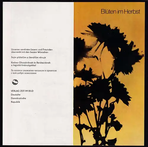 DDR - Gedenkblatt, Blüten im Herbst 1982
