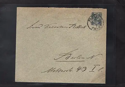 Privatpost, Packet-Fahrt, Berlin 3 Pf  Blau Ganzsache-Umschlag, gest. 2.5.93