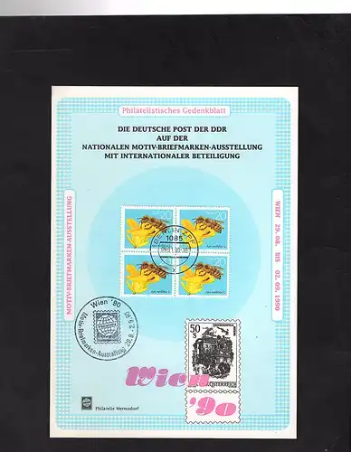 DDR - Gedenkblatt, Wien 90, B1-1990