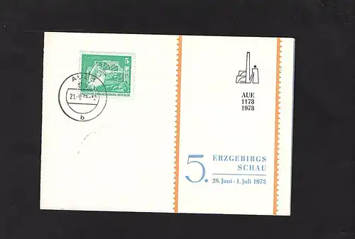 DDR - Gedenkblatt, 5. Erzgebirgsschau, 1973