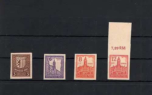 SBZ-Westachsen, Mi.-Nr.156 Xu, 159 Xu, 160 Xu, 161 Xu, postfrisch, FA. StröhBPP: