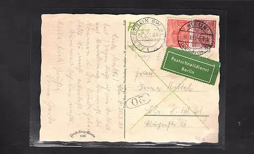 Berlin, Postschnelldienst mit  MiF. Mi.-Nr. 49 + 54