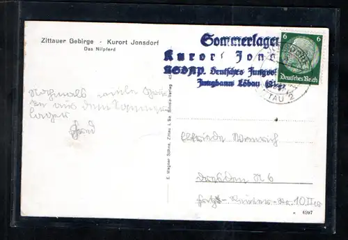 DR., Fernkarte aus dem SommerlagerJonsdorf