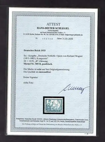 DR., Mi.-Nr 505 B postfrisch, FA. SchlegelBPP.