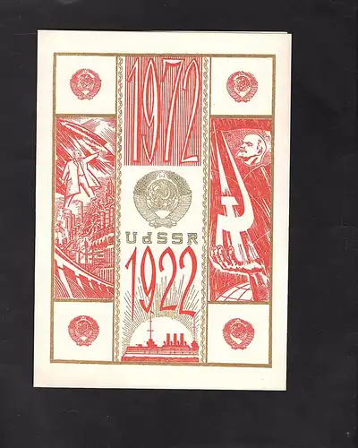 DDR - Gedenkblatt, 50 Jahre UDSSR, B20-1972 a