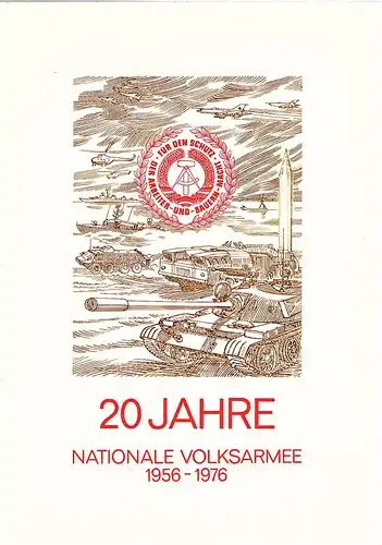 DDR - Gedenkblatt, 20 Jahre Nationale Volksarmee A7-1976