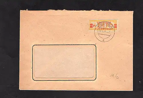 DDR. ZKD-Brief mit  EF. Mi.-Nr. 19 I P