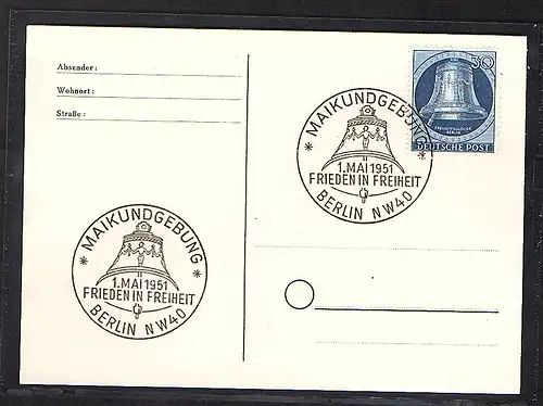 Berlin Mi.-Nr.78 auf Karte mit ESSt.