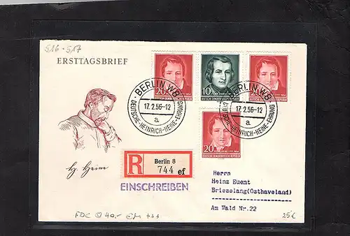 DDR. FDC. Mi.-Nr. 516-517 als R-brief gelaufen mit Ak-St.