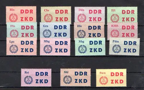 DDR-LKZ-ZKD Mi.-Nr. 1-15 postfrisch.