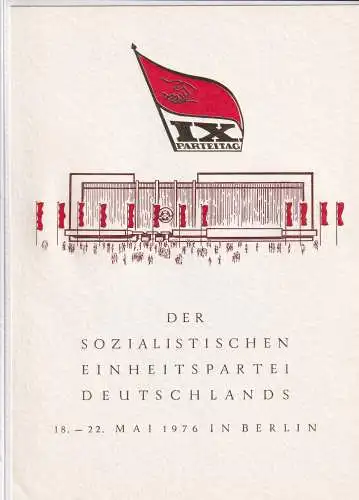 DDR - Gedenkblatt, IX Parteitag der SED, A9-1976 b