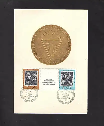 DDR - Gedenkblatt, Internationale Föderation der Widerstandskämpfer B16-1971