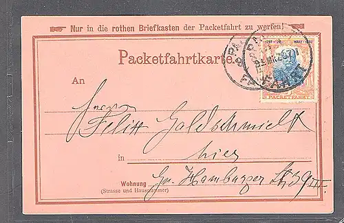 Privatpost Paketfahrtkarte mit EF, Mi.-Nr. 74