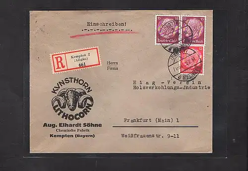 DR. Reklame-R-Brief, Kunsthorn, A. Eihardt Söhne, Kempten