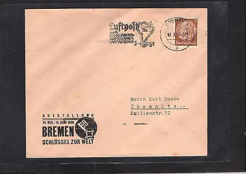 DR. Reklame-Brief, Bremen Ausstellung 1938
