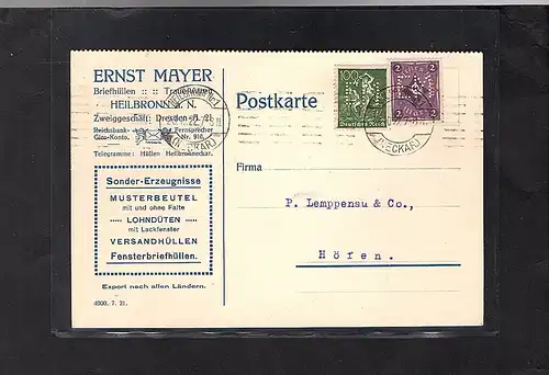 DR. Reklame-Karte, Briefhüllen, E. Mayer, Heilborn