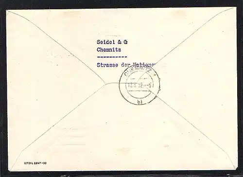 DDR., FDC. Mi.-Nr. 311-314 als R-Drucksache gelaufen mit Ak-St.