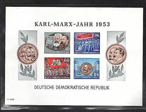 DDR. Mi.-Nr. Block 9 B Block Karl-Marx Block, postfrisch.