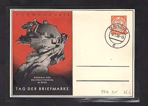 Danzig, Privat Ganzsache  PP4-C1 gestempelt