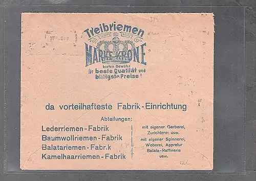 DR. Reklame-Brief, Treibriemen-Fabrik, C. Scholtz, Hamburg.