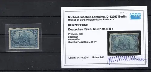 DR. Mi.-Nr. 95 B IIb postfrisch  KB. Jäschke-LBPP.