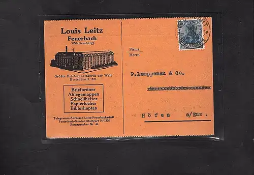 DR. Reklame-Karte, Bürobedarf, L. Leitz, Feuerbach.