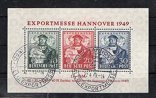 Alliierte Besetzung/Bizone Mi.-Nr.  Block I a gest, mit SSt. sign SchlegelBPP.