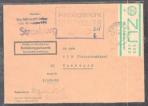DDR.ZKD-Brief, EF. Mi.-Nr. E 1/ZU.