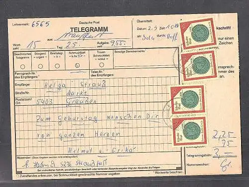 DDR., Telegramm mit Me.F. Mi.-Nr. 3159