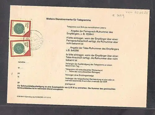 DDR., Telegramm mit Me.F. Mi.-Nr. 3159