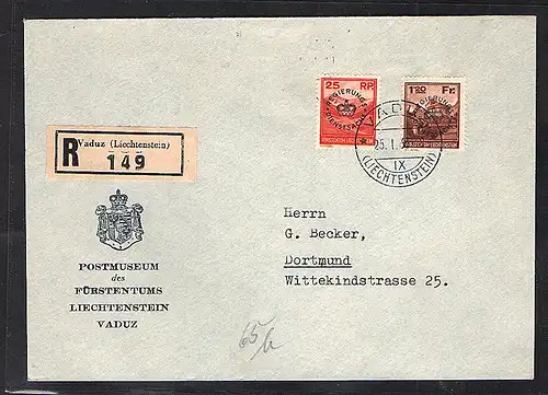 Liechtenstein, R-Brief  Mi.-Nr. D. 9 + 10