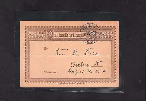 Privatpost, Packet-Fahrt, Berlin 2 Pf  Braun Ganzsache, gest. 15.4.87